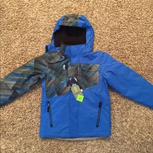 Free Country Hooded Boarder Jacket for Boys XS-5//6 Electric Blue